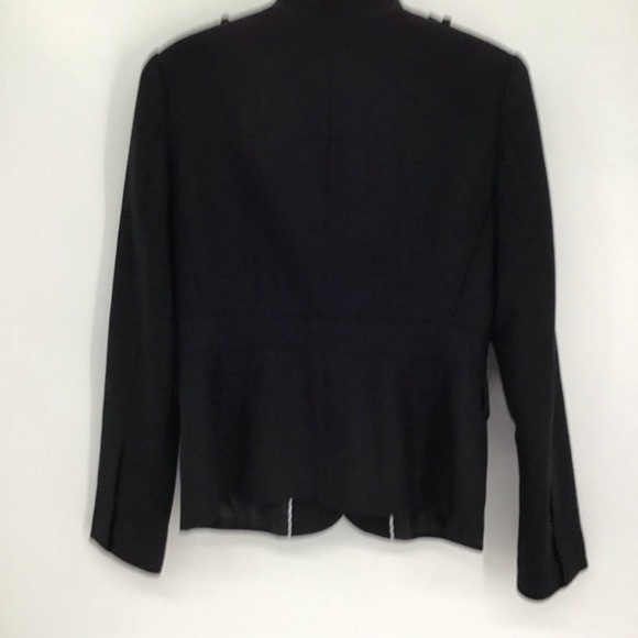 Banana Republic Wool Stand Collar Military Style Jacket Career Black Size S - Picture 2 of 10